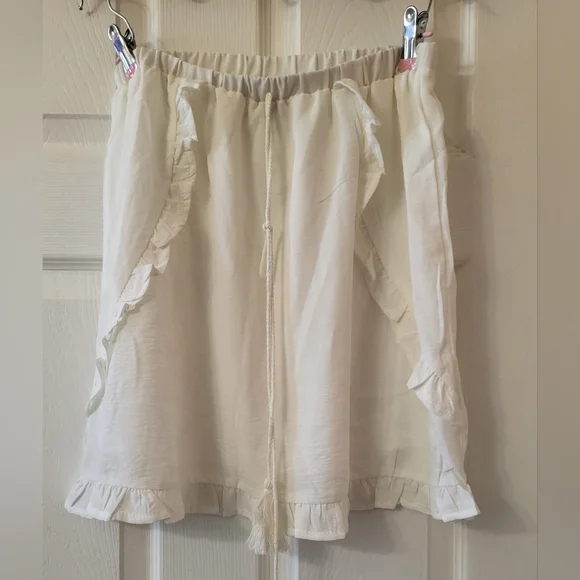 Cream Ruffle Skirt - Picture 1 of 4